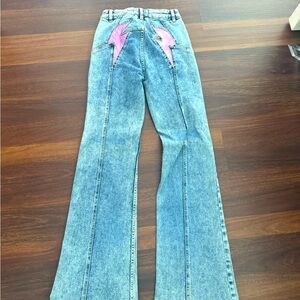 Free people lightening bolt jesns